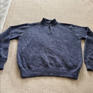 Elegant Women's Turtleneck Sweater in Deep Blue